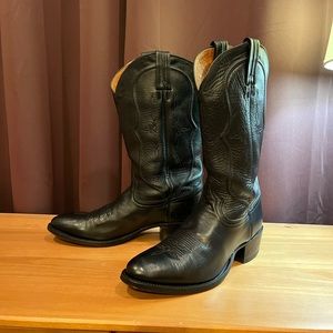 Tony lama men black boots size 10D